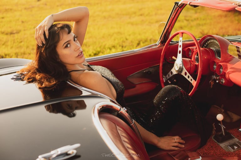 Nora with a C1 Vette
