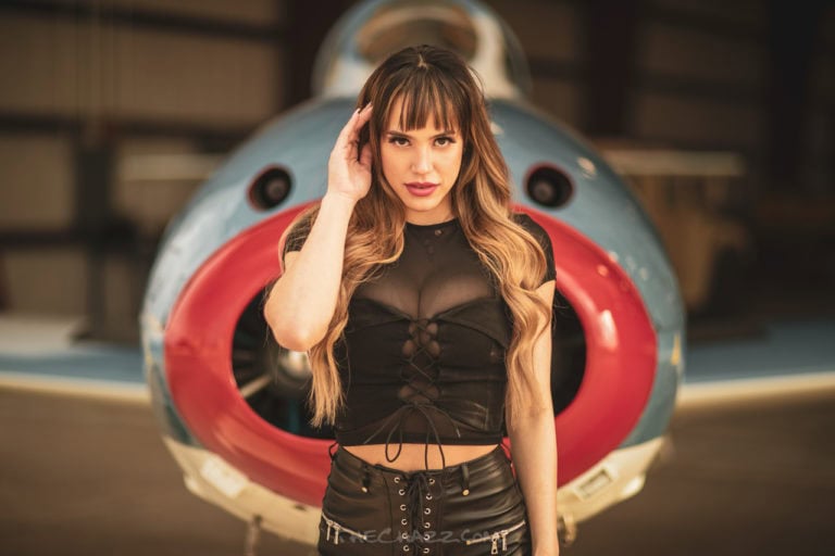 Nora with a CASA Fighter Jet