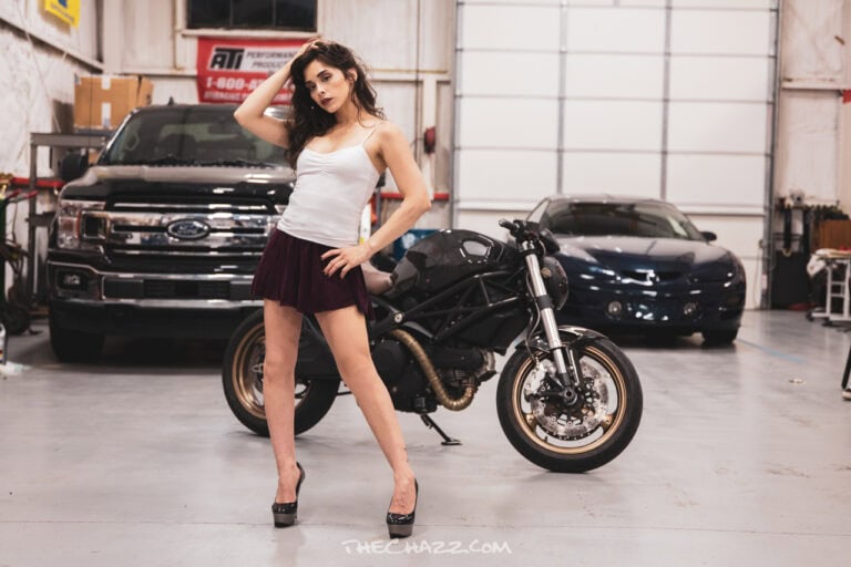 Julia with my Ducati 696 Monster